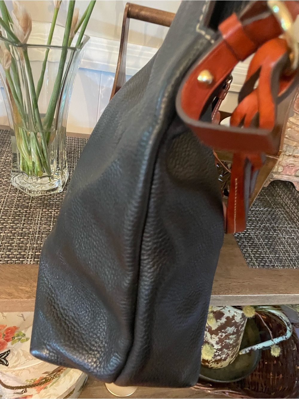 Dooney & Bourke Black Pebbled Leather Crossbody with Leather Tassel - Picture 10 of 14